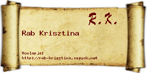 Rab Krisztina névjegykártya